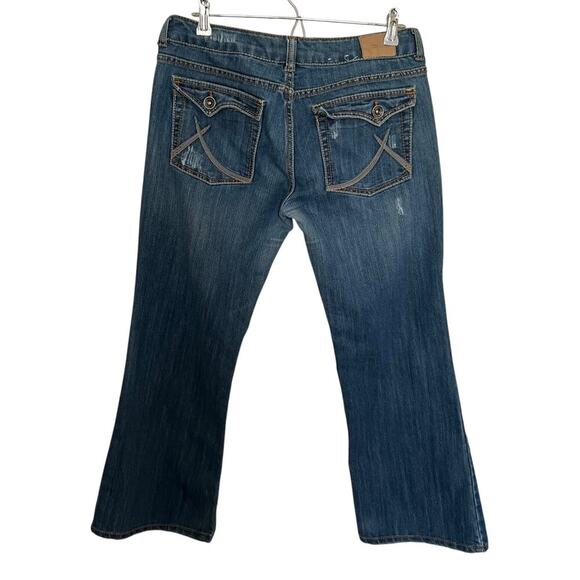 Anchore Blue Y2K Low Rise Flared Medium Wash Jeans Size 11 Short - Picture 2 of 9